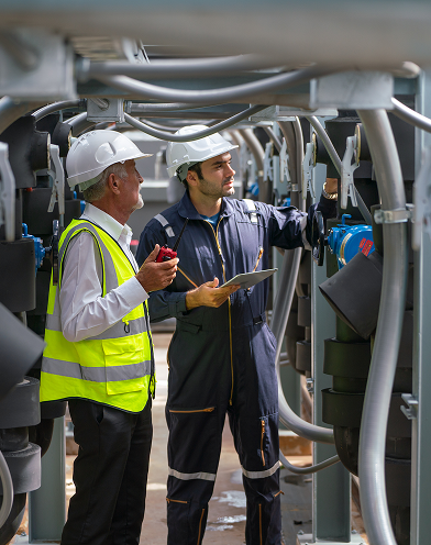 Field engineers collaborating